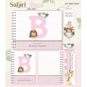 Arquivo Combo Encadernação Baby Safari Rosa