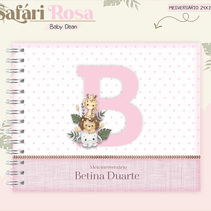 Arquivo Combo Encadernação Baby Safari Rosa
