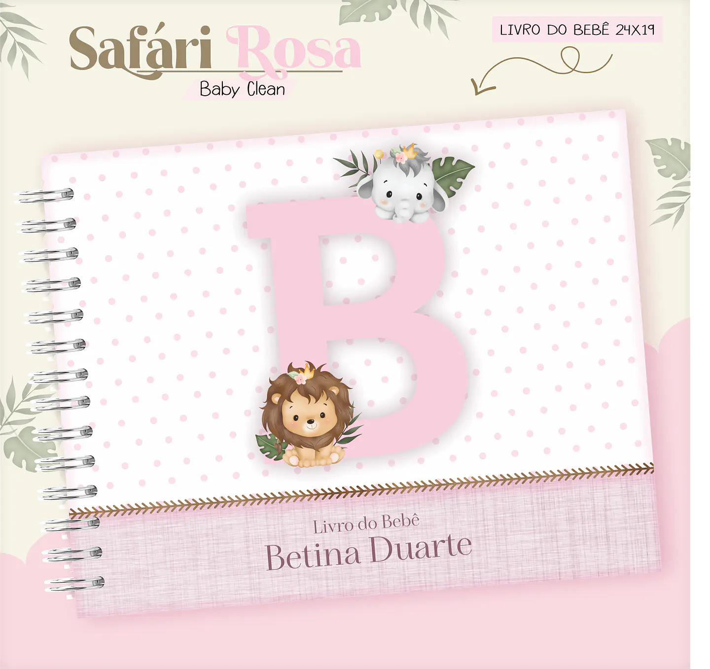 Arquivo Combo Encadernação Baby Safari Rosa 4
