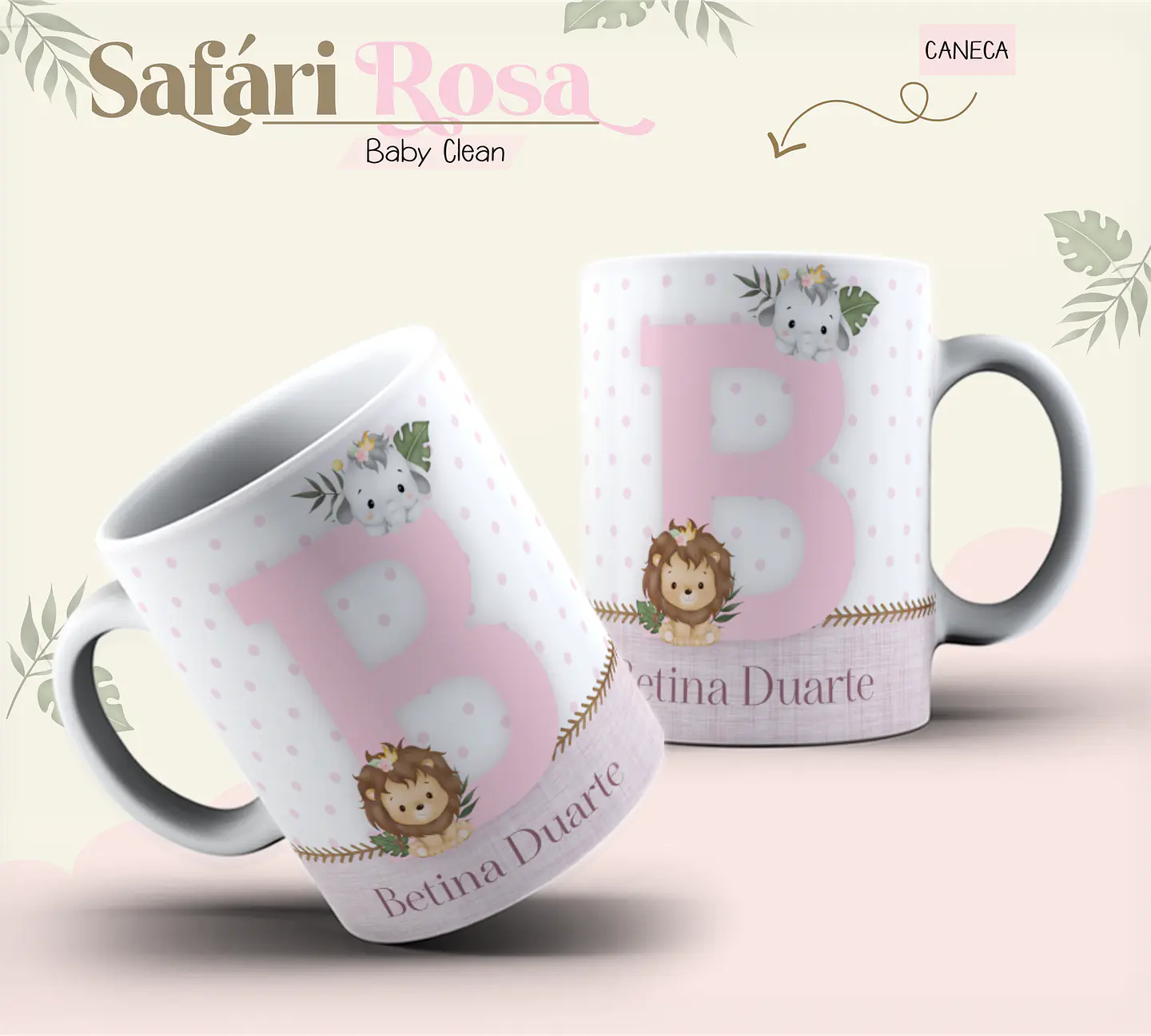 Arquivo Combo Encadernação Baby Safari Rosa 7