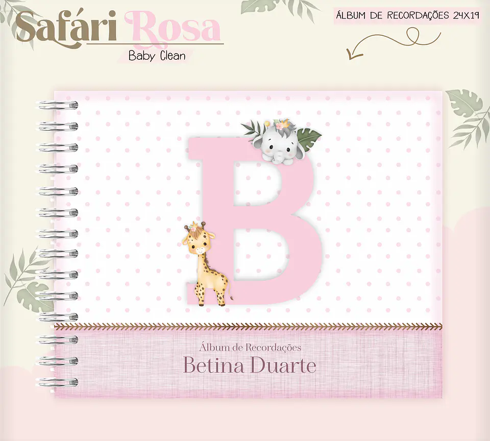 Arquivo Combo Encadernação Baby Safari Rosa 14