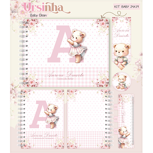 Arquivo Combo Encadernação Baby Ursinha Rosa