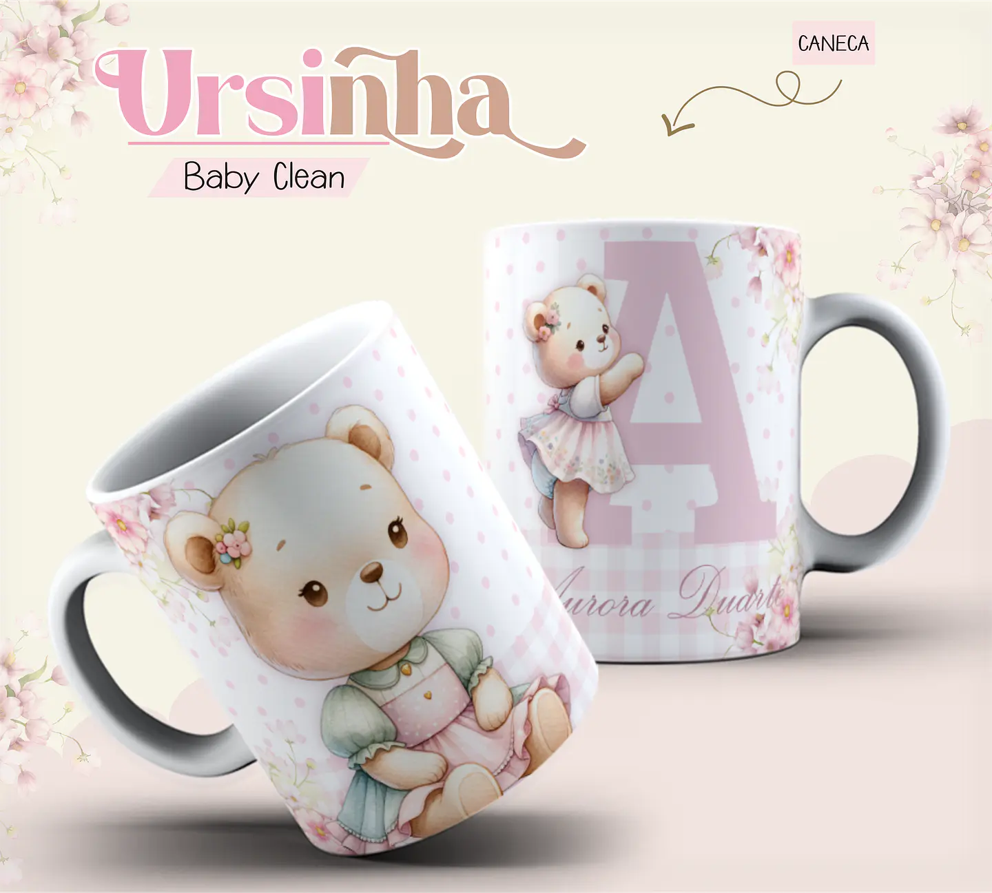 Arquivo Combo Encadernação Baby Ursinha Rosa 4