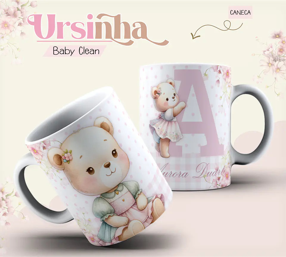 Arquivo Combo Encadernação Baby Ursinha Rosa 4