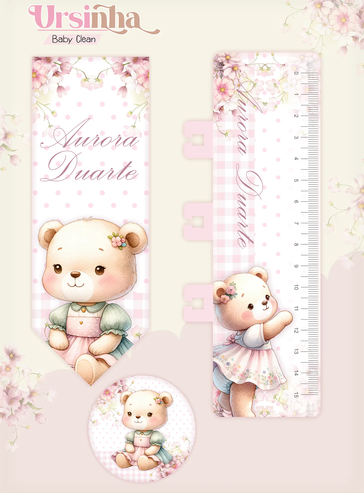 Arquivo Combo Encadernação Baby Ursinha Rosa 5