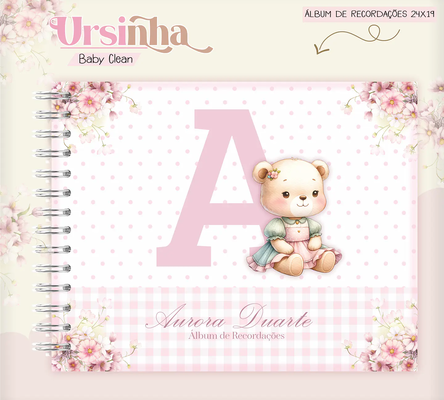 Arquivo Combo Encadernação Baby Ursinha Rosa 8