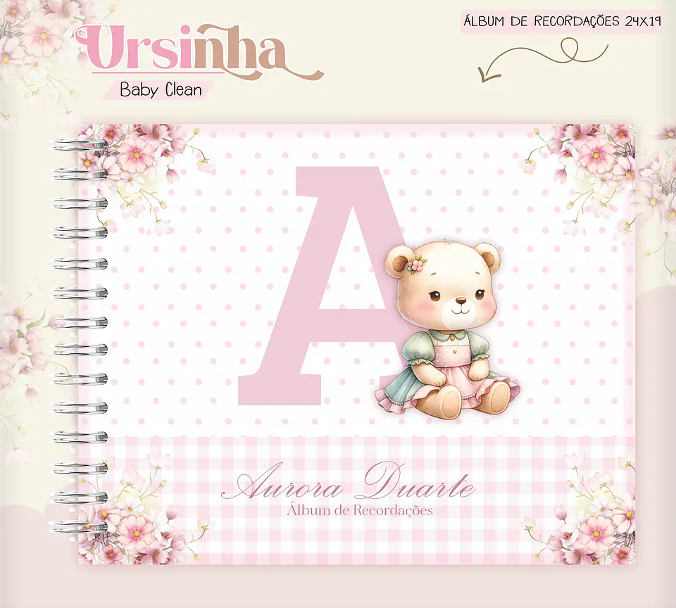 Arquivo Combo Encadernação Baby Ursinha Rosa 8
