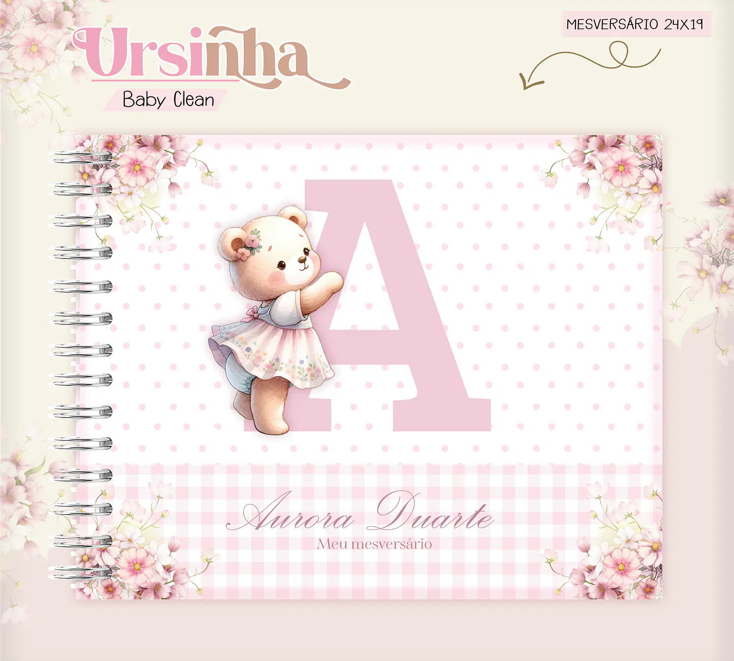Arquivo Combo Encadernação Baby Ursinha Rosa 10