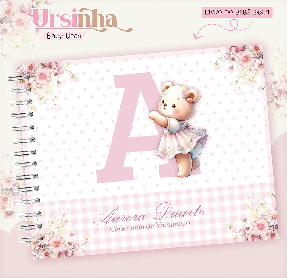 Arquivo Combo Encadernação Baby Ursinha Rosa 12