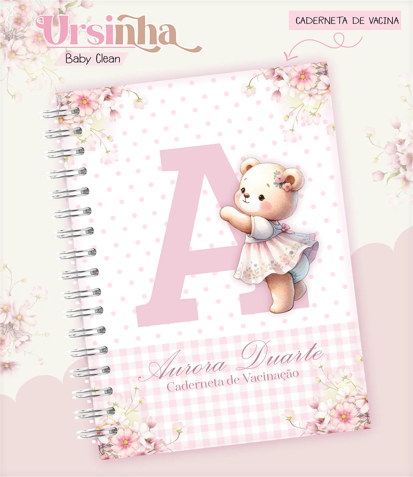 Arquivo Combo Encadernação Baby Ursinha Rosa 13