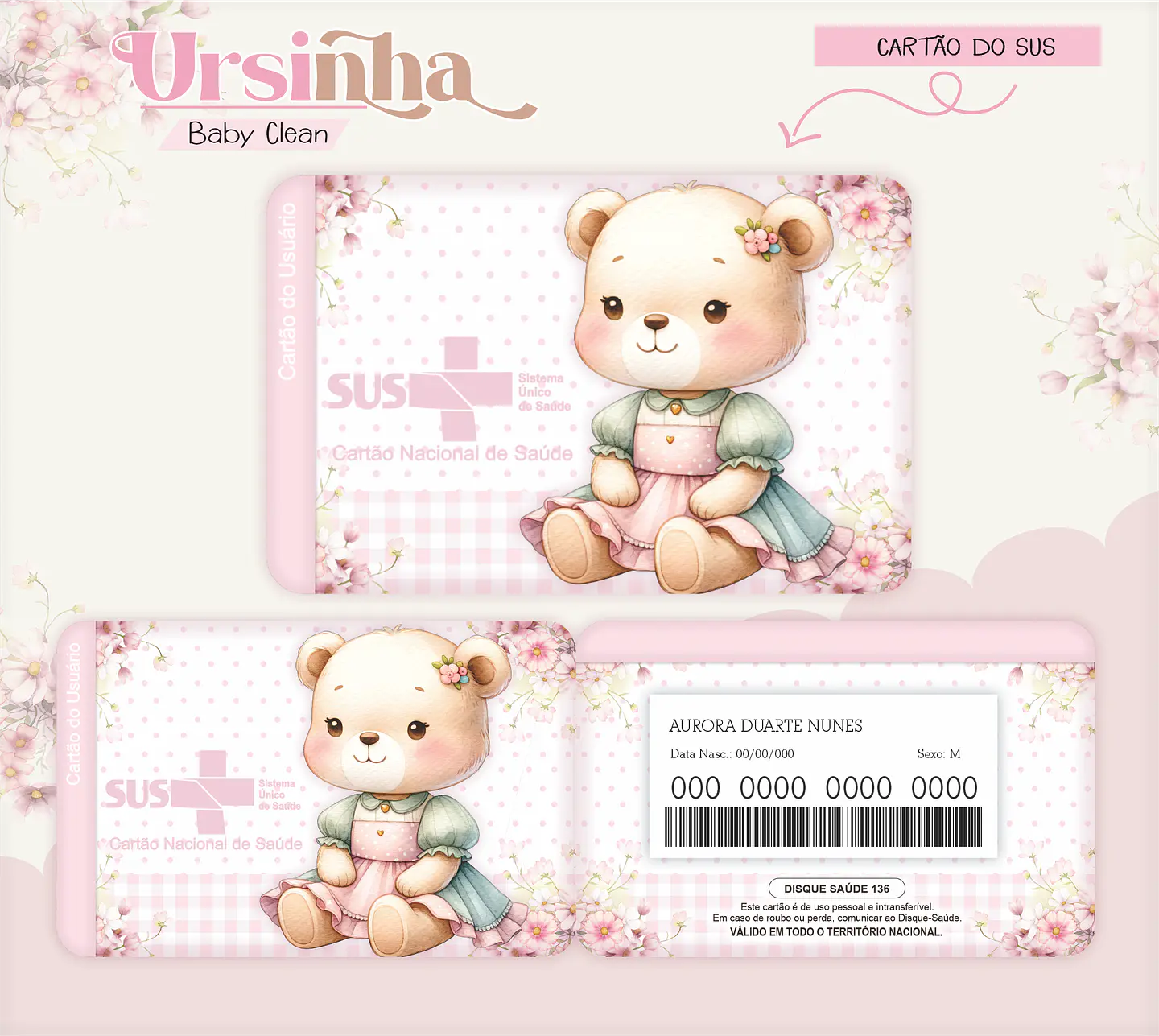 Arquivo Combo Encadernação Baby Ursinha Rosa 14