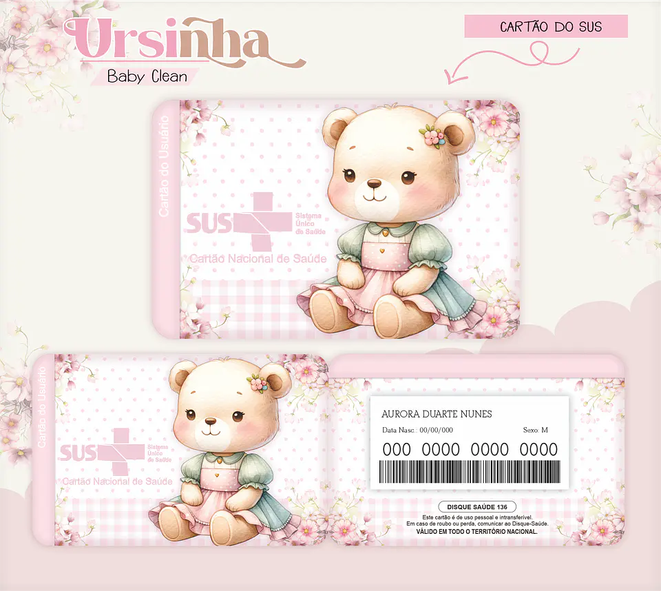 Arquivo Combo Encadernação Baby Ursinha Rosa 14