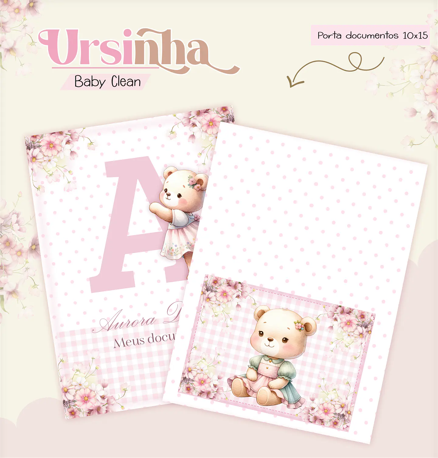 Arquivo Combo Encadernação Baby Ursinha Rosa 15