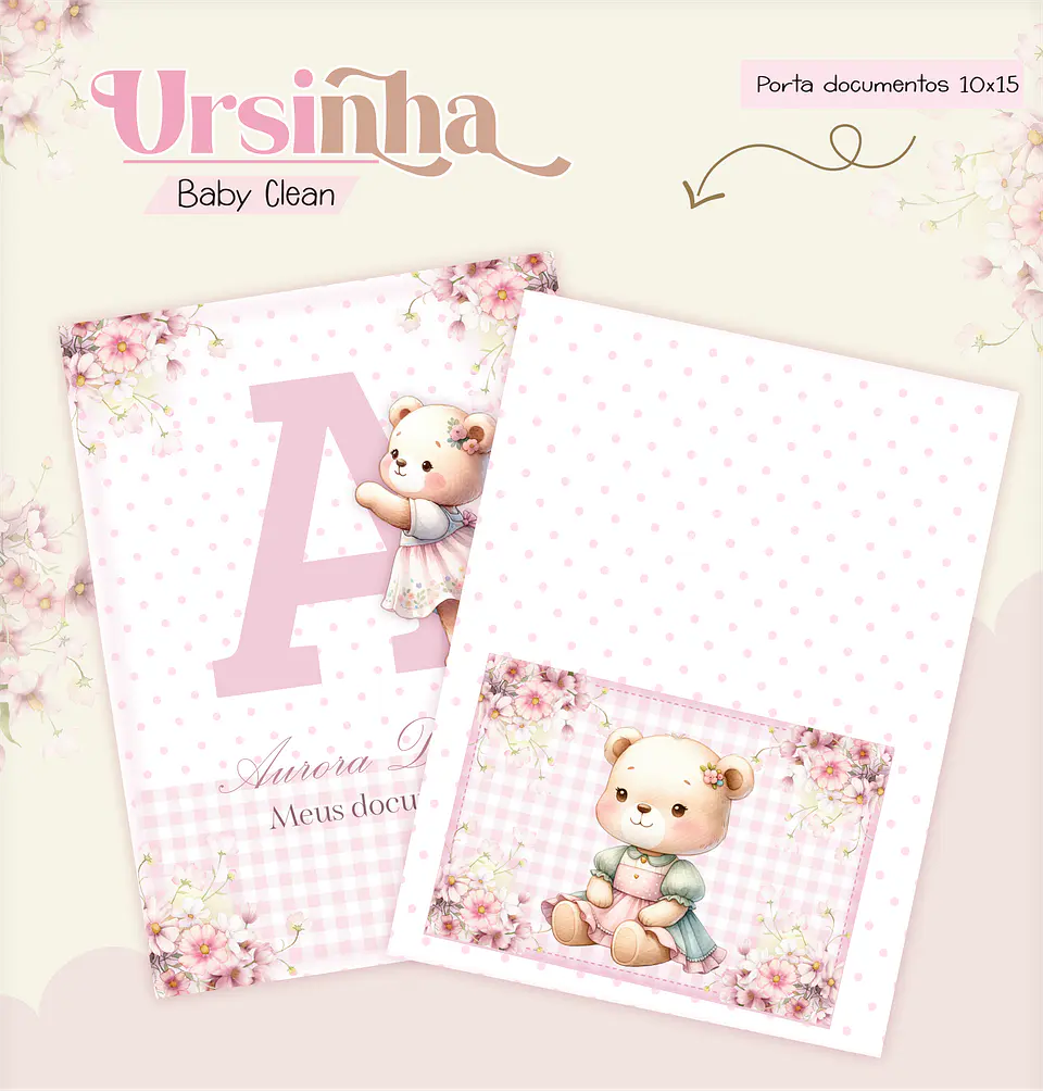 Arquivo Combo Encadernação Baby Ursinha Rosa 15