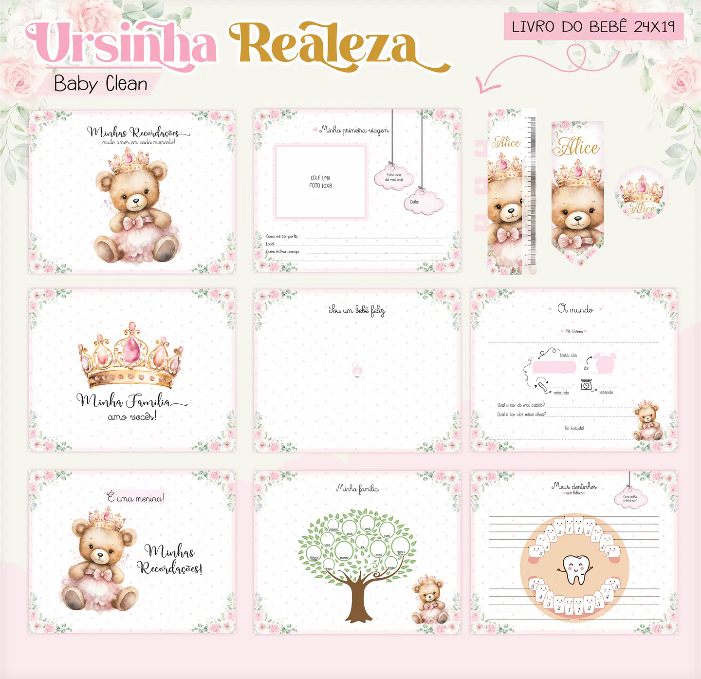 Arquivo Combo Encadernação Baby Ursinha Realeza 10