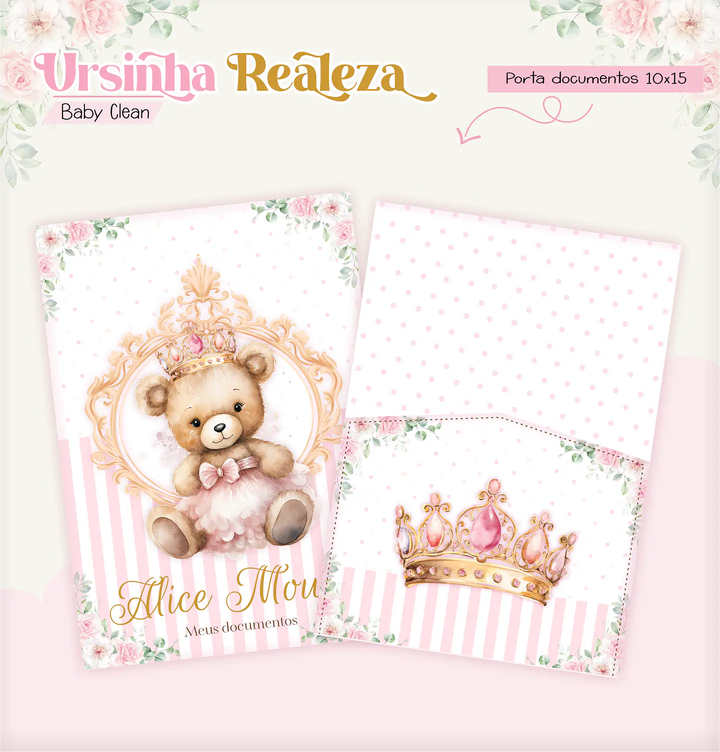 Arquivo Combo Encadernação Baby Ursinha Realeza 12