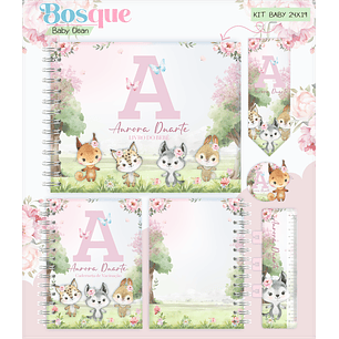 Arquivo Combo Encadernação Baby Bosque Aquarela