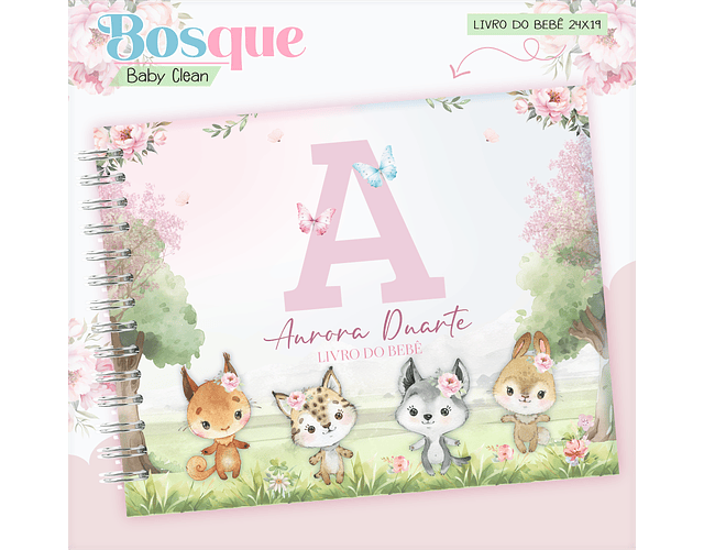 Arquivo Combo Encadernação Baby Bosque Aquarela