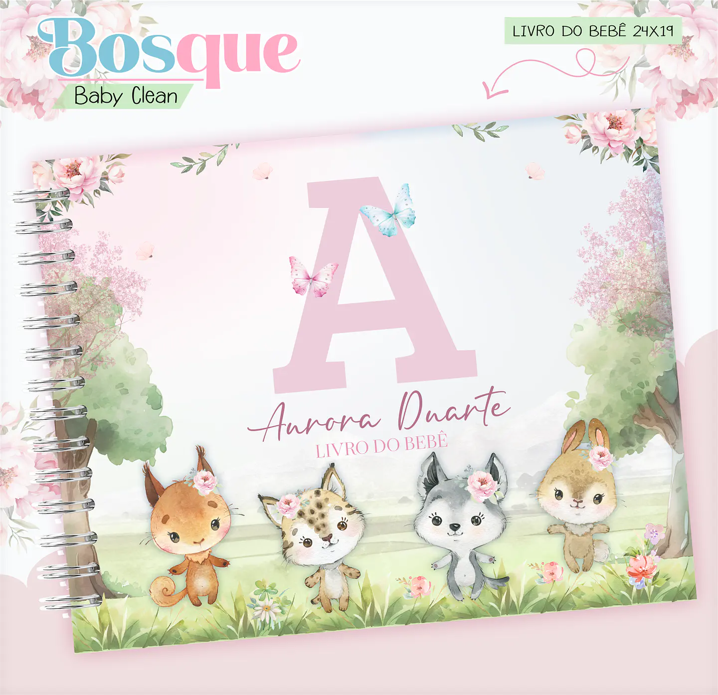 Arquivo Combo Encadernação Baby Bosque Aquarela 2
