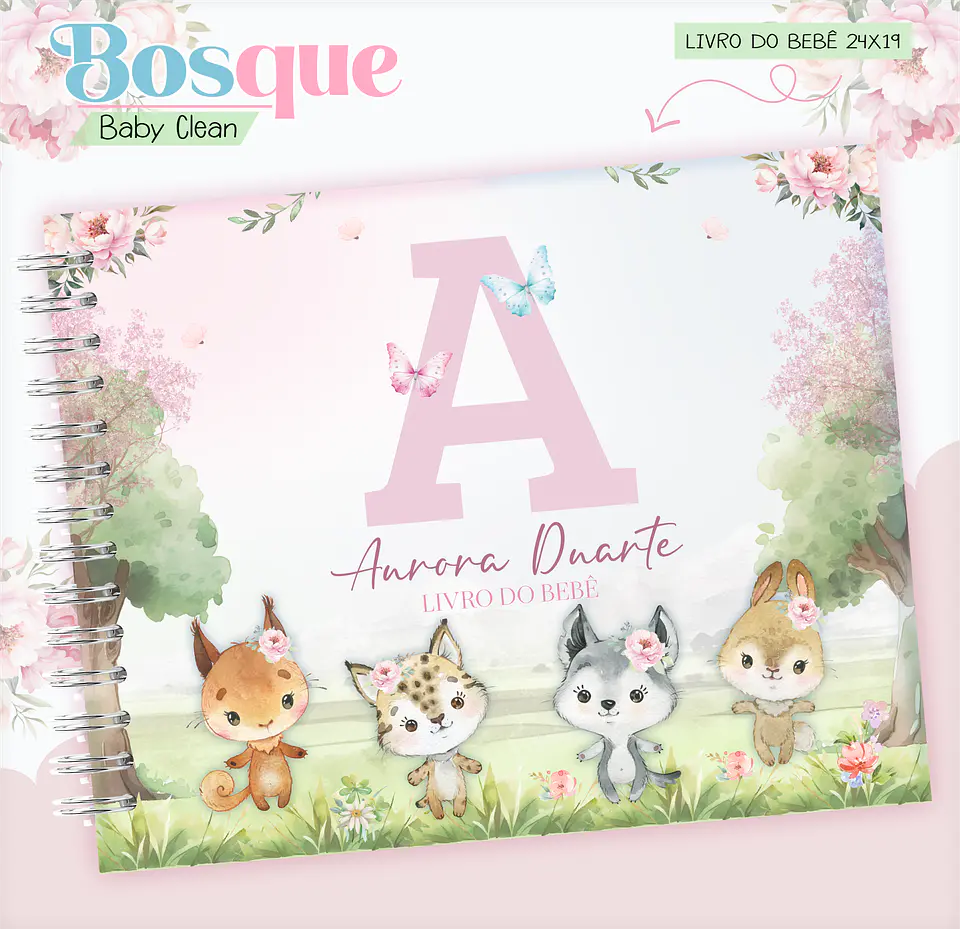 Arquivo Combo Encadernação Baby Bosque Aquarela 2