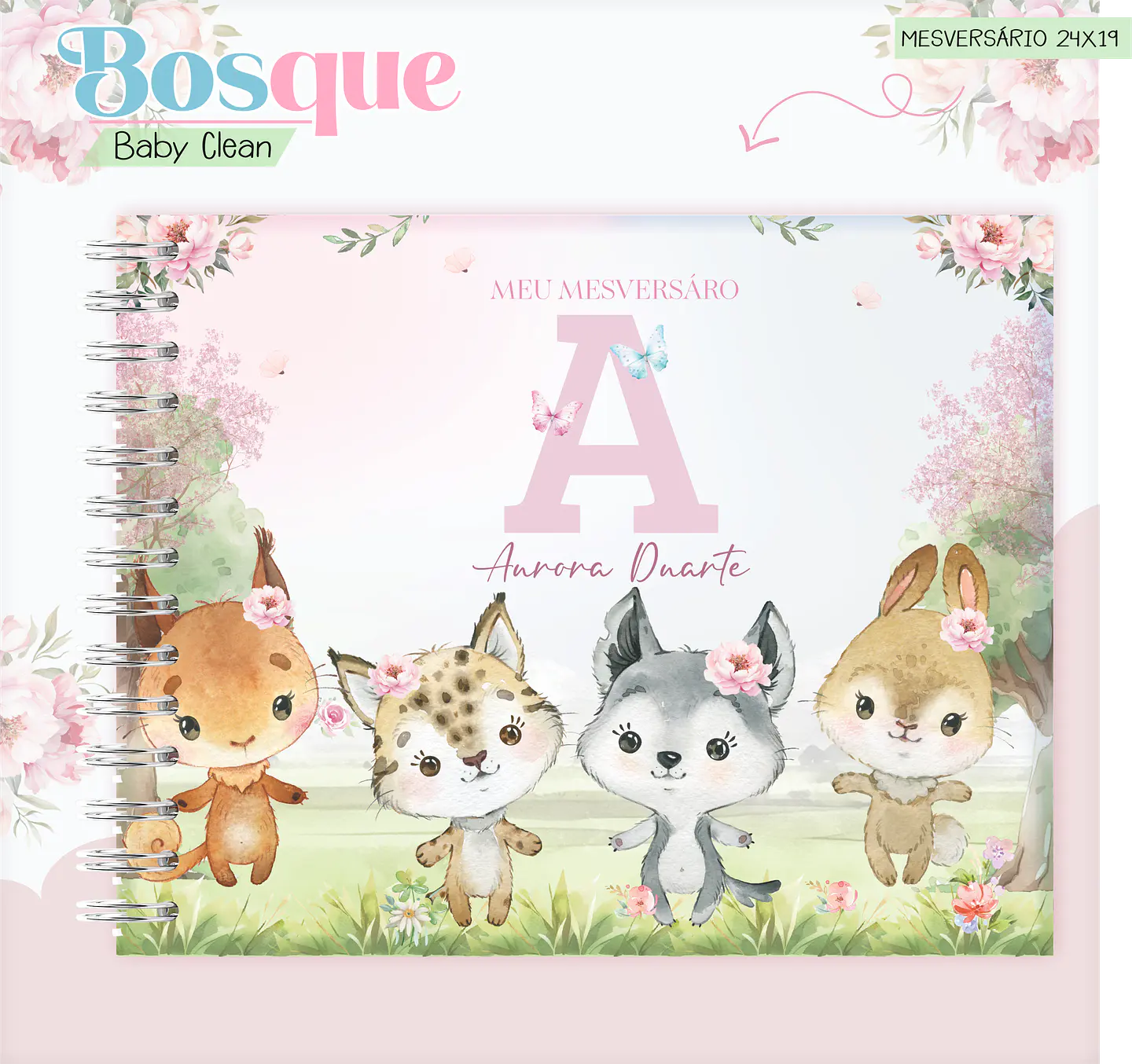 Arquivo Combo Encadernação Baby Bosque Aquarela 4