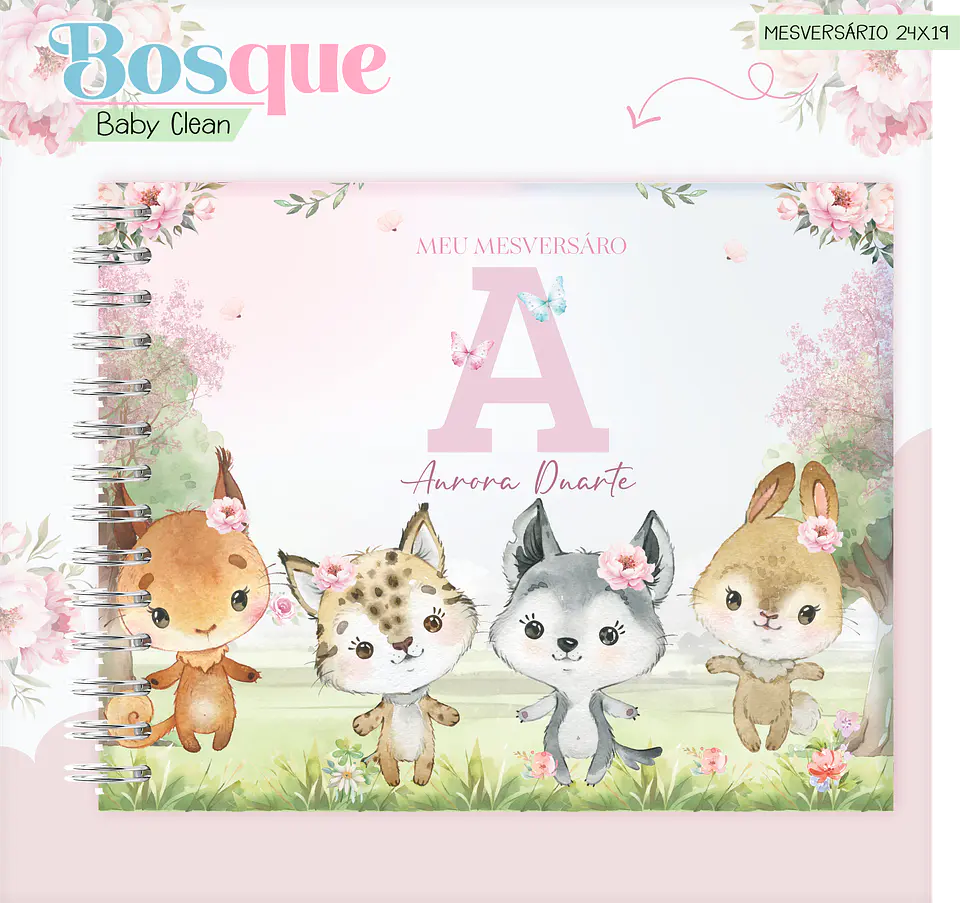 Arquivo Combo Encadernação Baby Bosque Aquarela 4