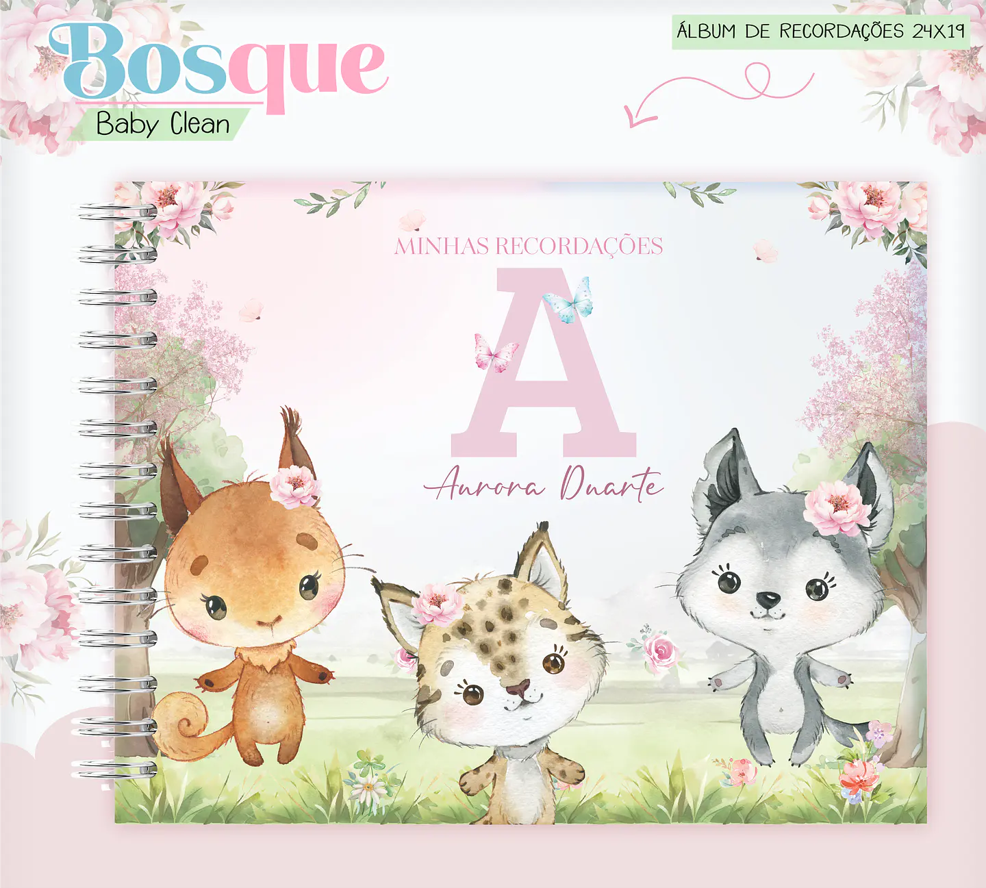 Arquivo Combo Encadernação Baby Bosque Aquarela 6