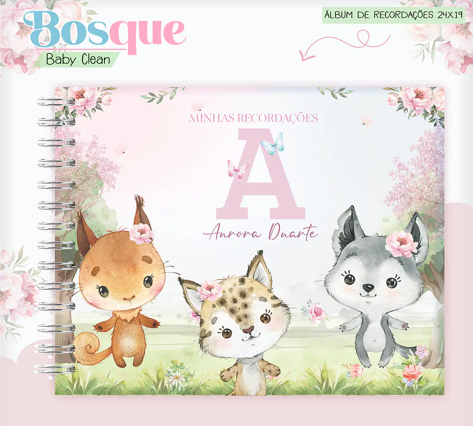 Arquivo Combo Encadernação Baby Bosque Aquarela 6