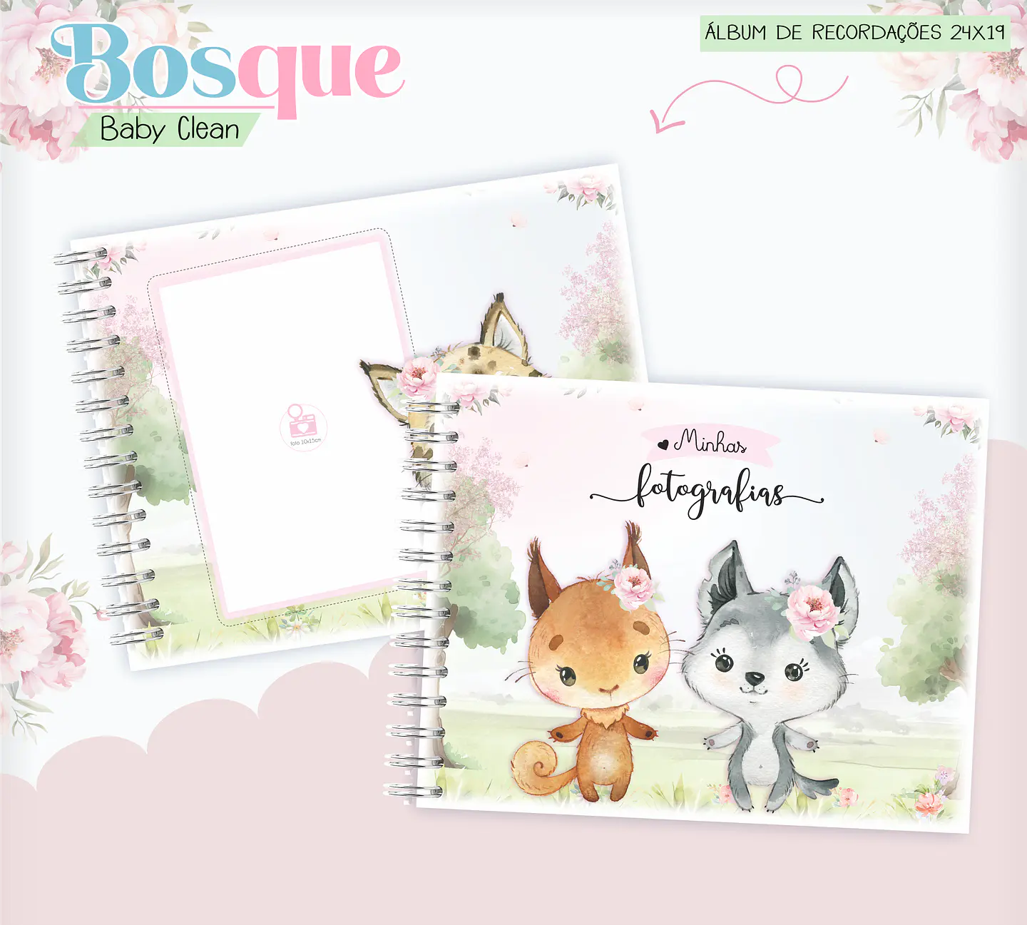 Arquivo Combo Encadernação Baby Bosque Aquarela 7
