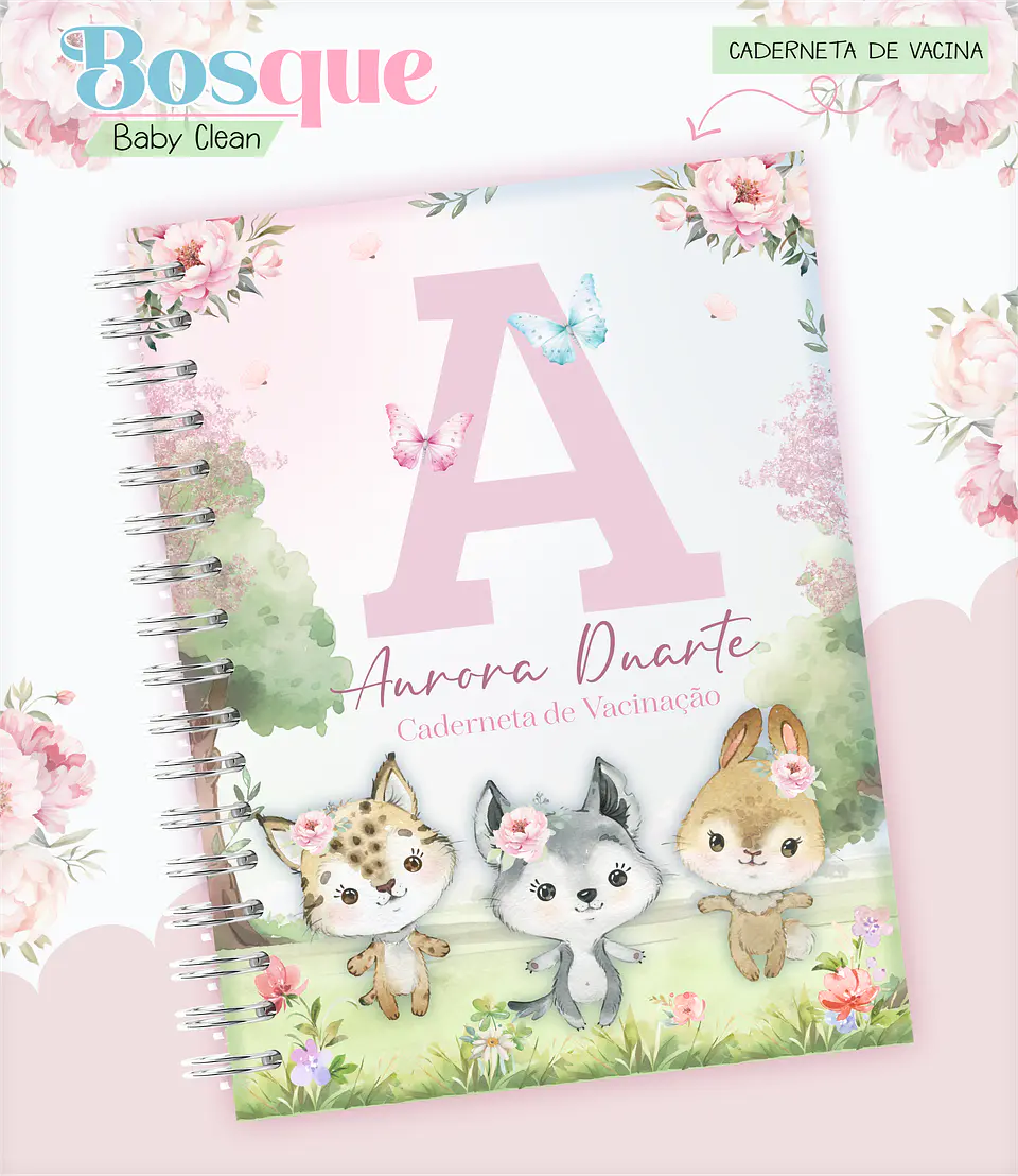 Arquivo Combo Encadernação Baby Bosque Aquarela 8