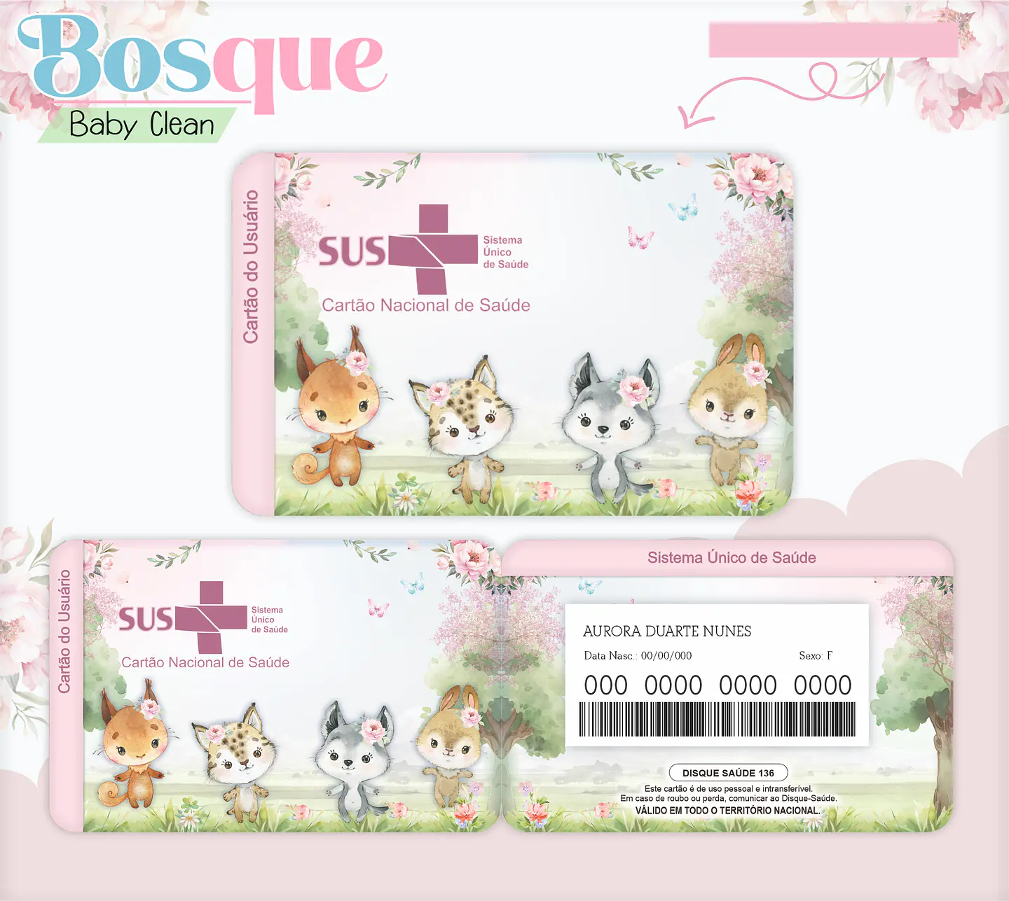 Arquivo Combo Encadernação Baby Bosque Aquarela 10