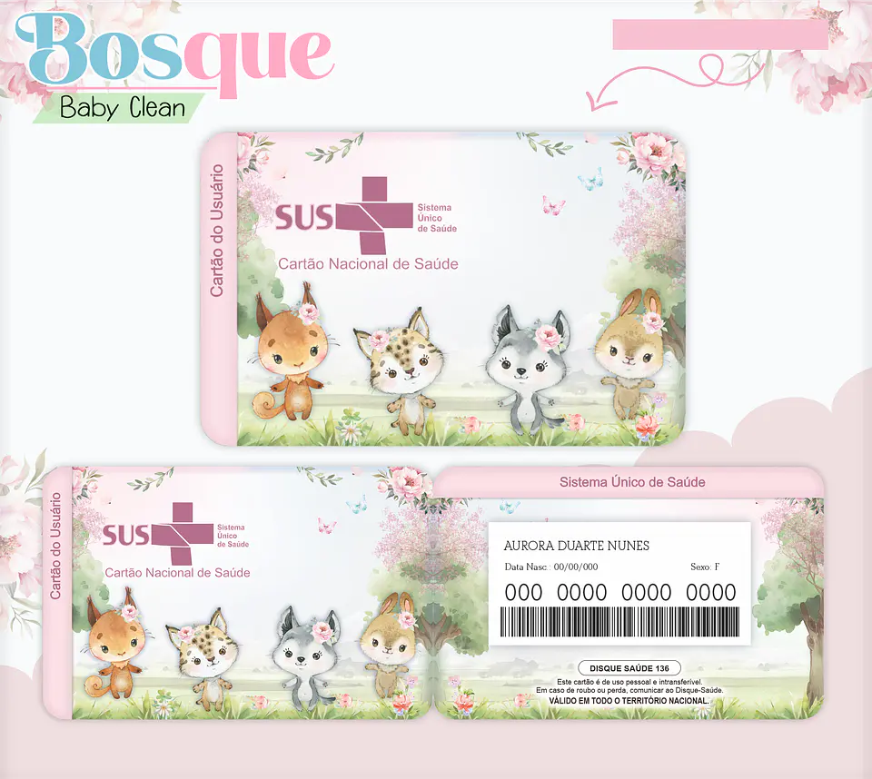 Arquivo Combo Encadernação Baby Bosque Aquarela 10