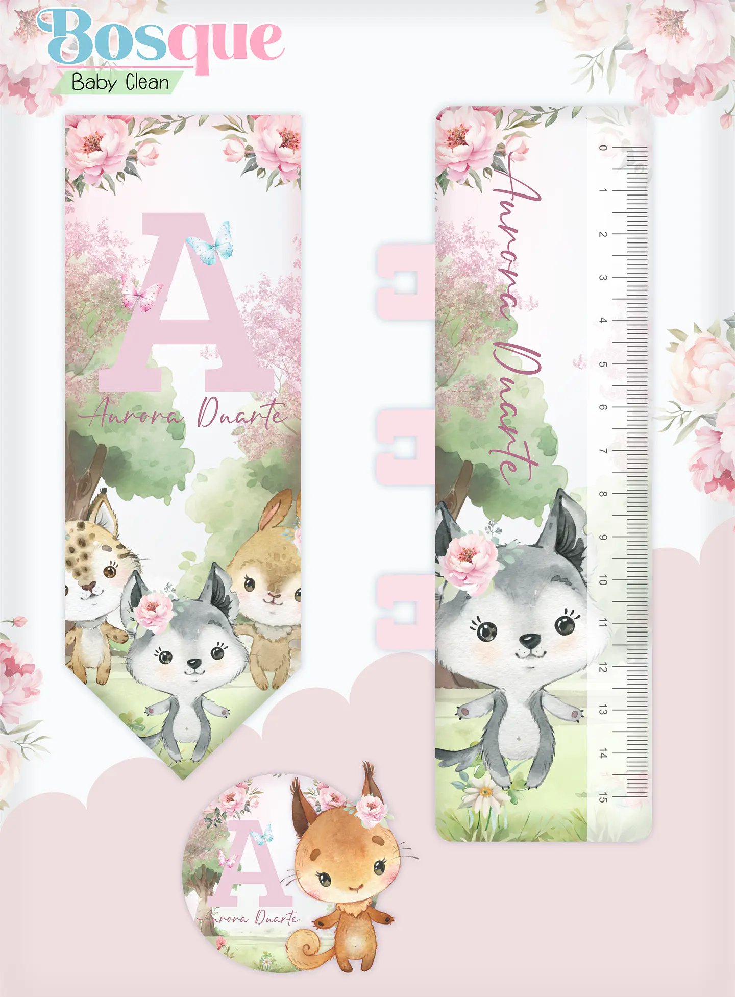 Arquivo Combo Encadernação Baby Bosque Aquarela 12