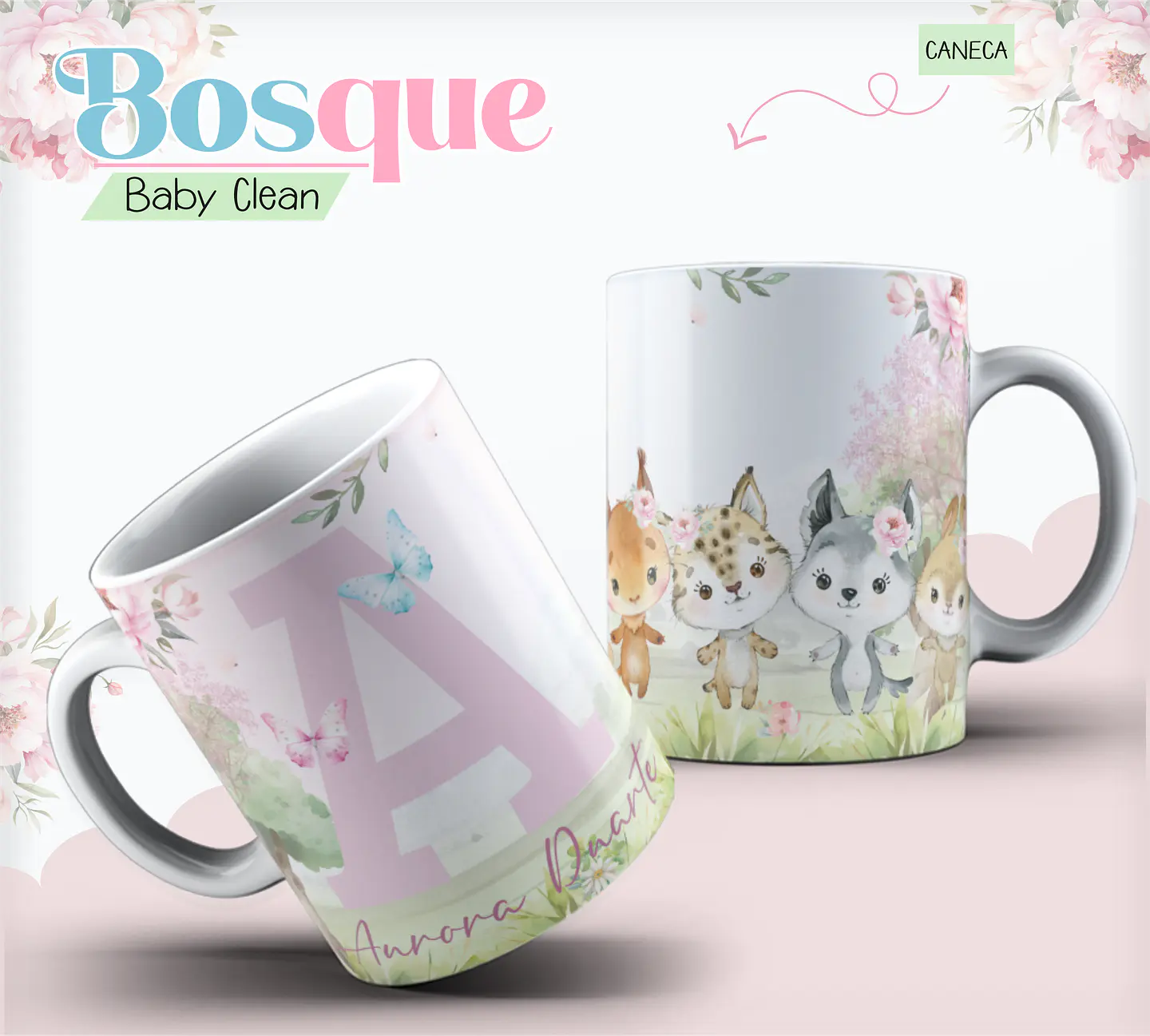 Arquivo Combo Encadernação Baby Bosque Aquarela 13