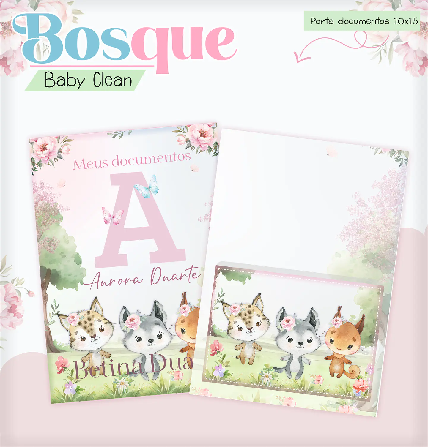 Arquivo Combo Encadernação Baby Bosque Aquarela 15