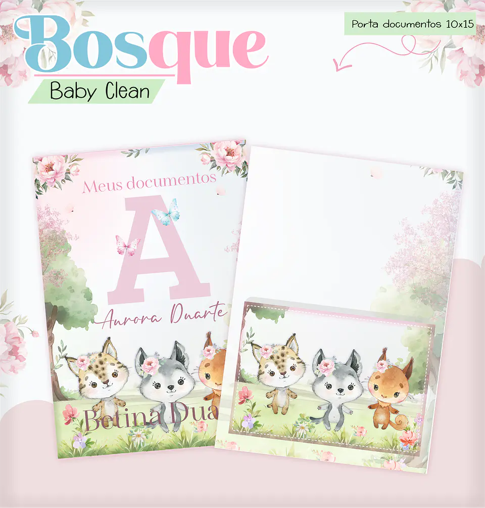 Arquivo Combo Encadernação Baby Bosque Aquarela 15
