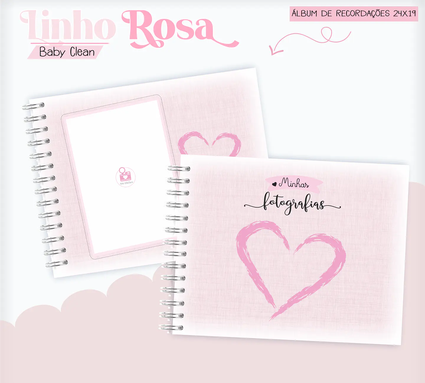 Arquivo Combo Encadernação Baby Linho Alfabeto Rosa 10