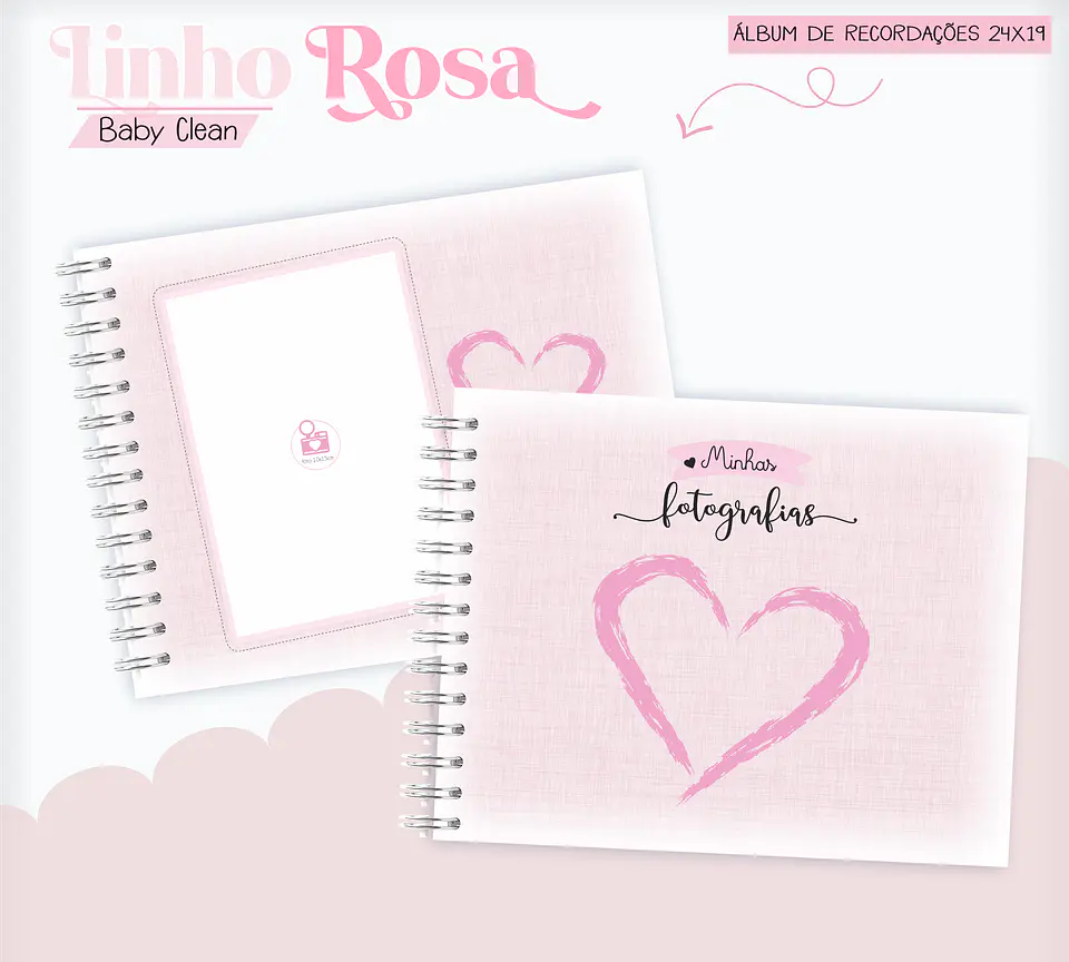 Arquivo Combo Encadernação Baby Linho Alfabeto Rosa 10