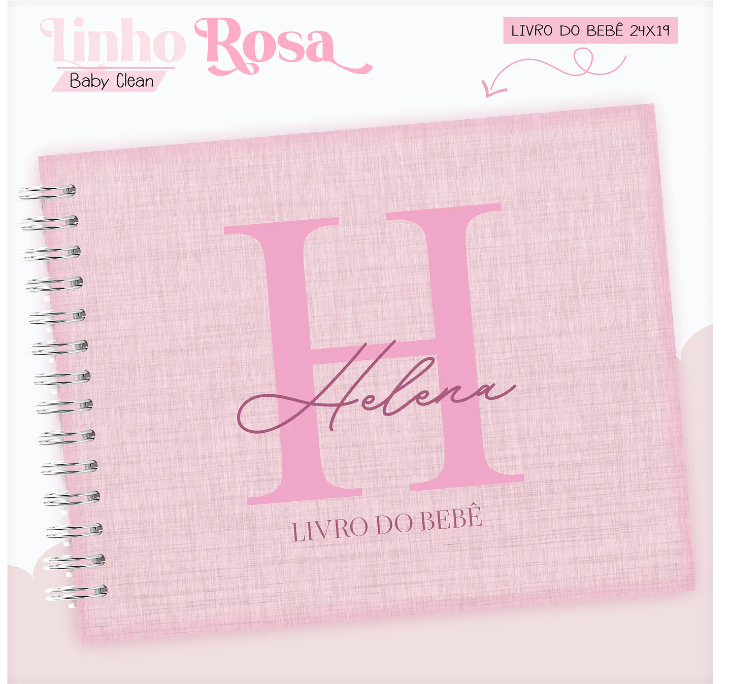 Arquivo Combo Encadernação Baby Linho Alfabeto Rosa 15