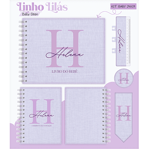 Arquivo Combo Encadernação Baby Linho Alfabeto Lilás