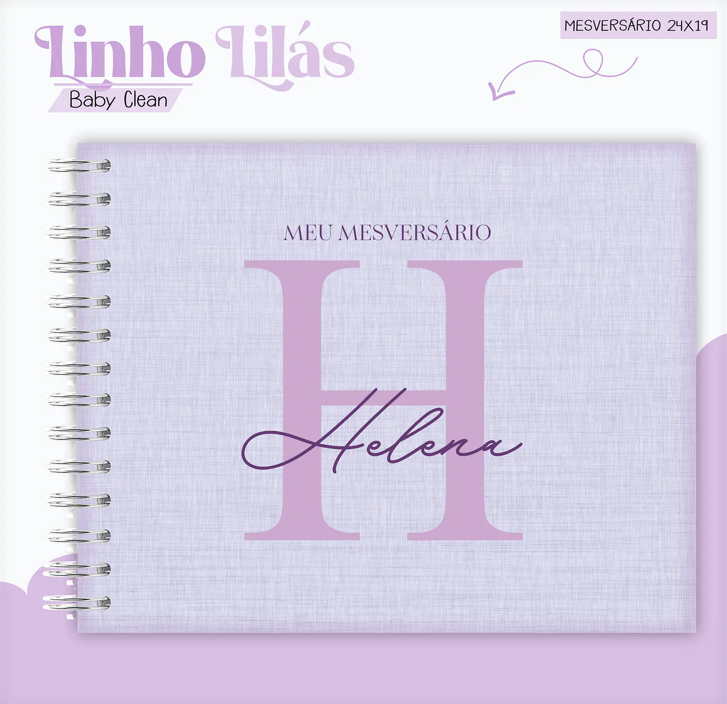 Arquivo Combo Encadernação Baby Linho Alfabeto Lilás 10