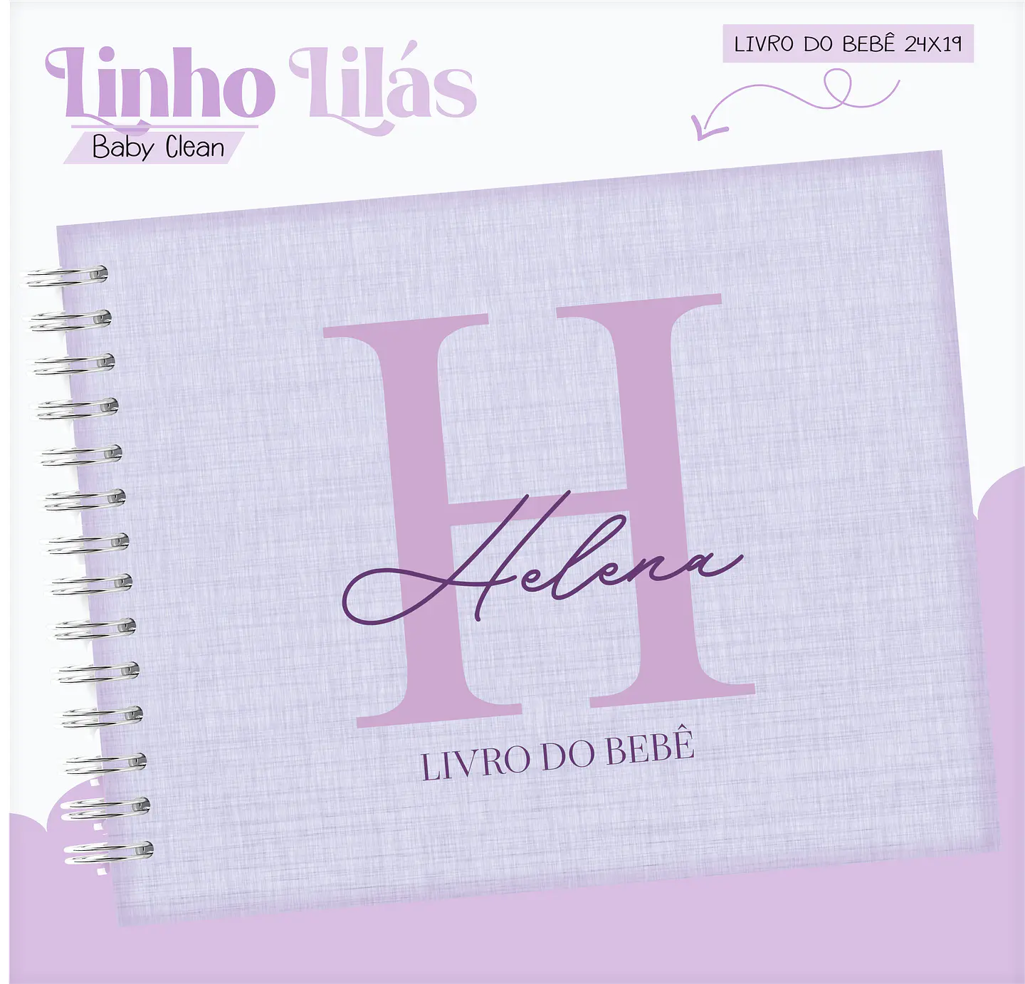 Arquivo Combo Encadernação Baby Linho Alfabeto Lilás 12
