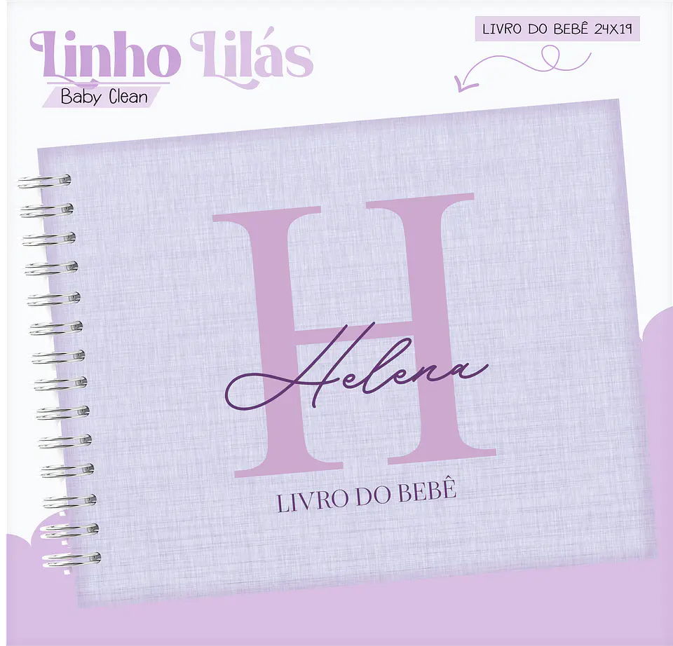 Arquivo Combo Encadernação Baby Linho Alfabeto Lilás 12