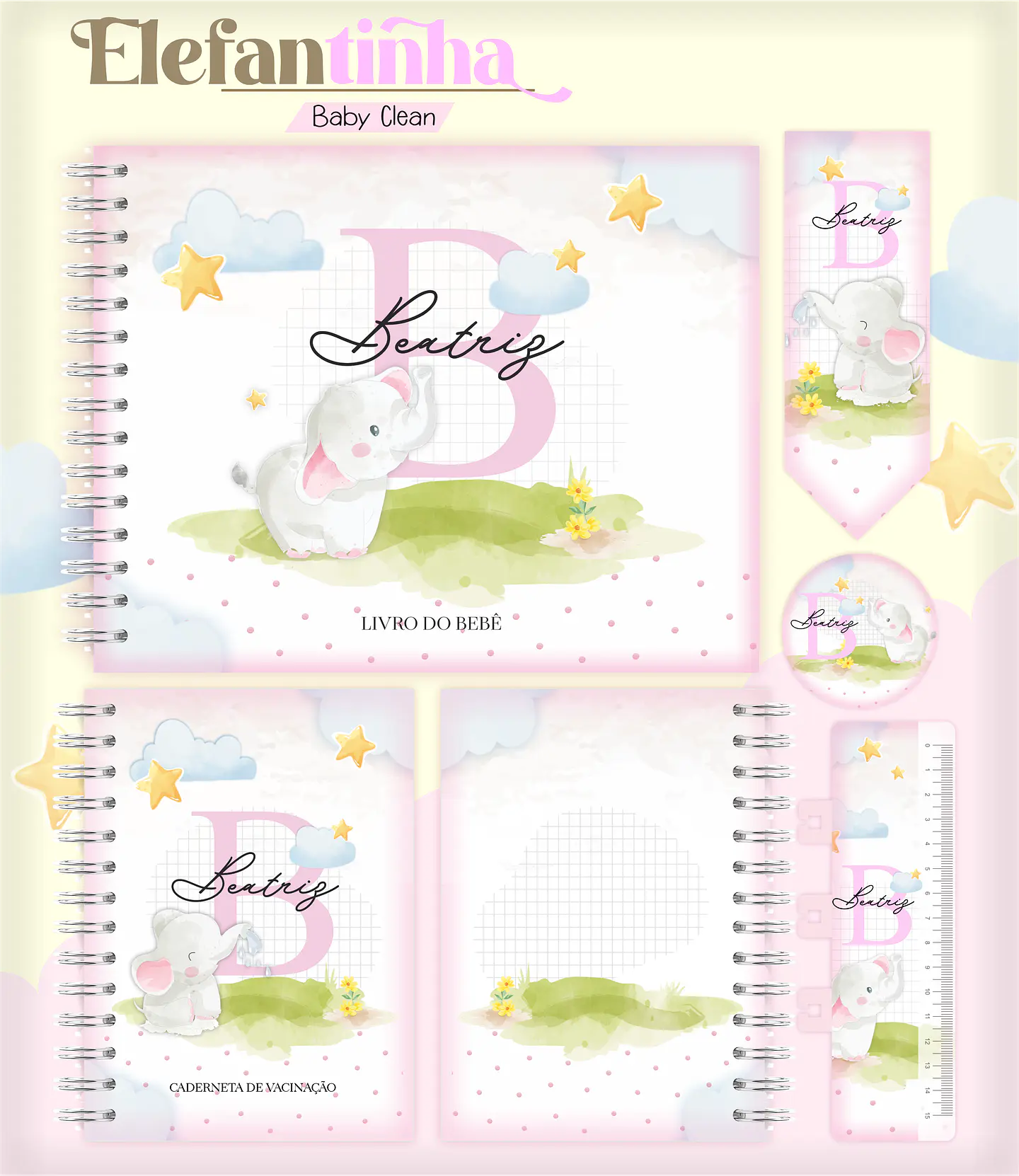 Arquivo Combo Encadernação Baby Elefantinha Alfabeto 1