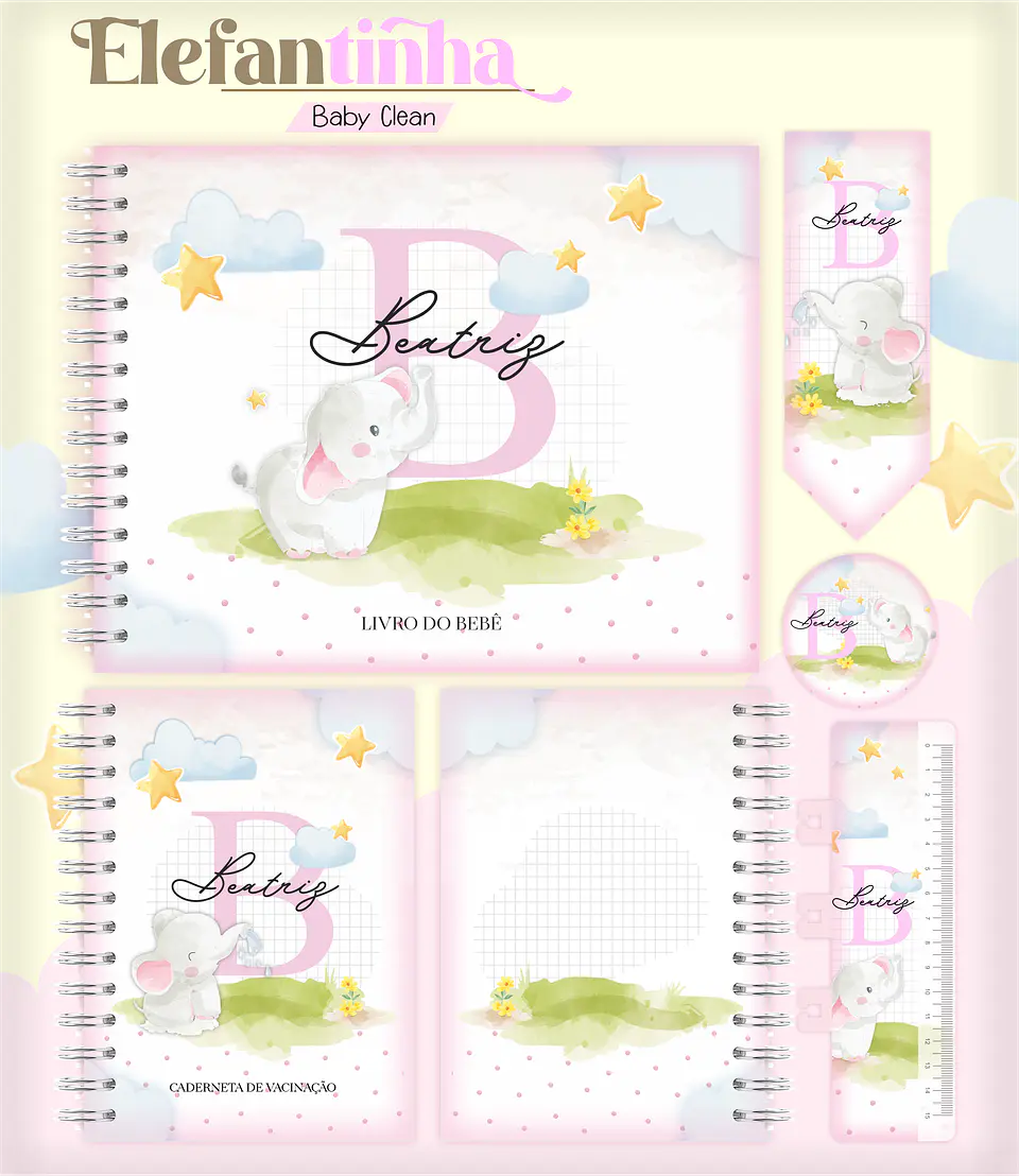 Arquivo Combo Encadernação Baby Elefantinha Alfabeto 1