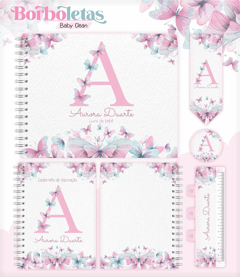 Arquivo Combo Encadernação Baby Jardim Borboletas Alfabeto