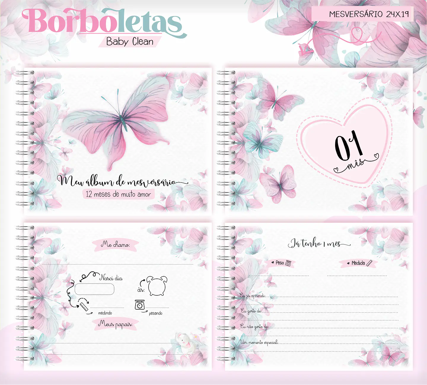 Arquivo Combo Encadernação Baby Jardim Borboletas Alfabeto 11
