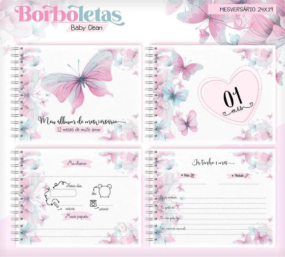 Arquivo Combo Encadernação Baby Jardim Borboletas Alfabeto 11