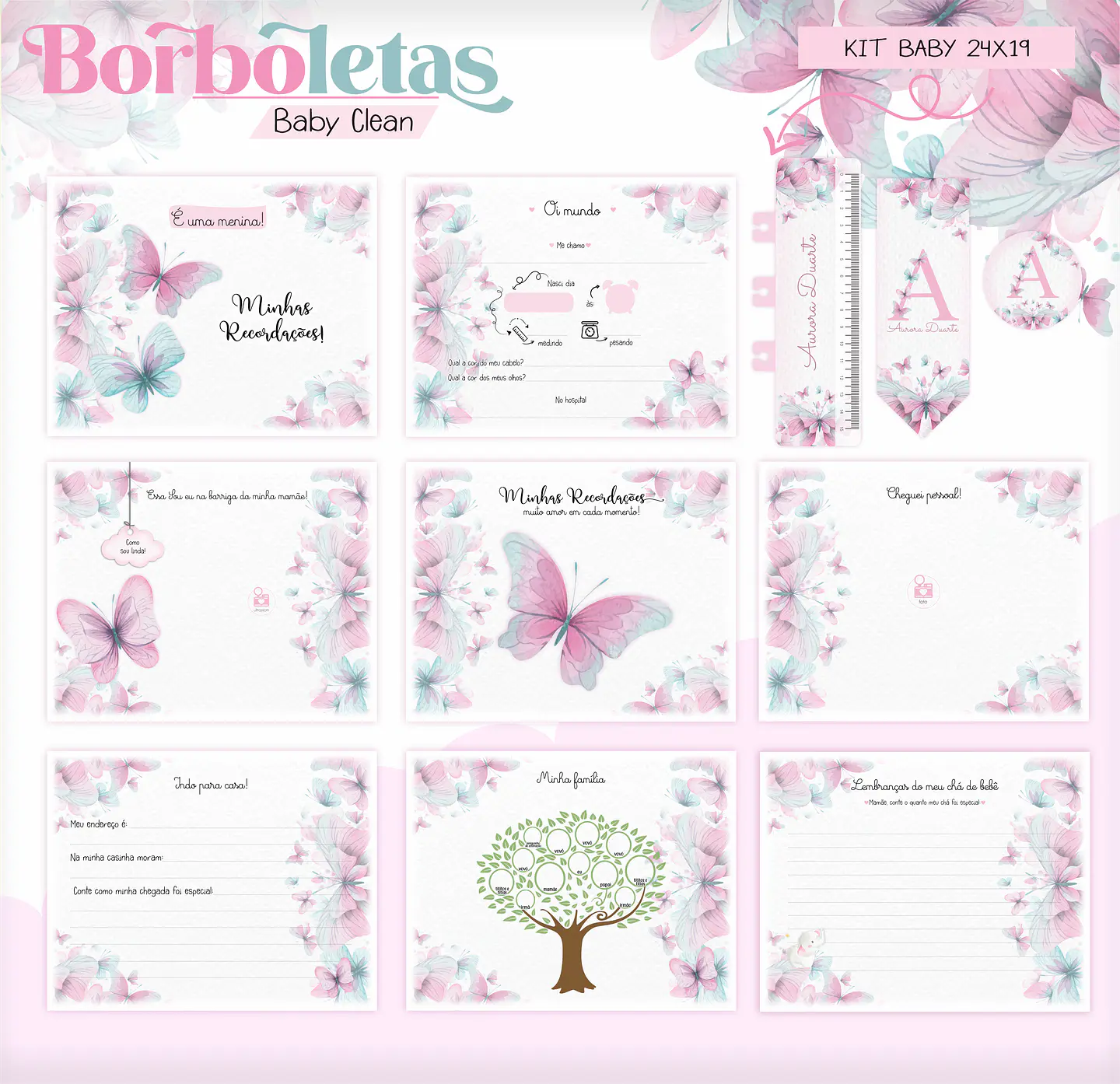 Arquivo Combo Encadernação Baby Jardim Borboletas Alfabeto 13