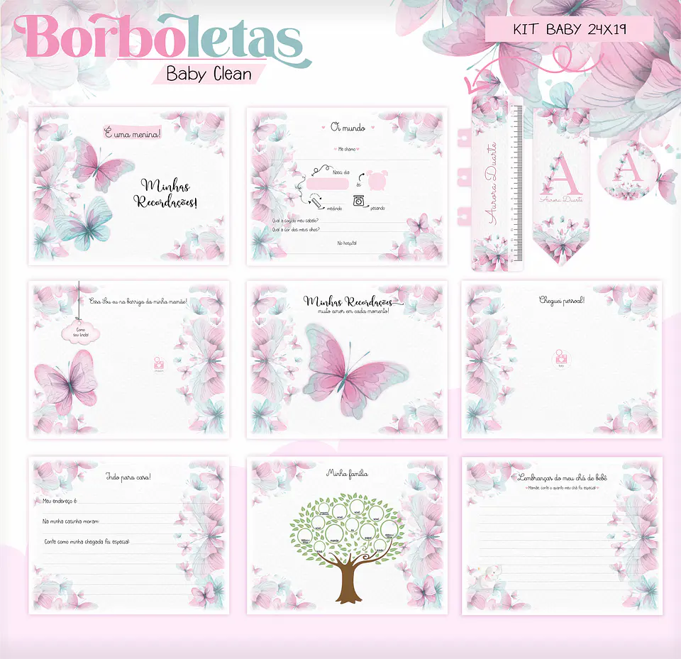 Arquivo Combo Encadernação Baby Jardim Borboletas Alfabeto 13